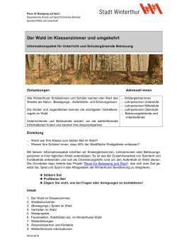 Informationspaket "Der Wald im Klassenzimmer und umgekehrt"