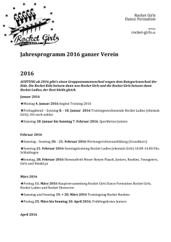 Jahresprogramm 2016 ganzer Verein 2016