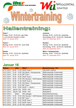 Trainingsplan Wintertraining