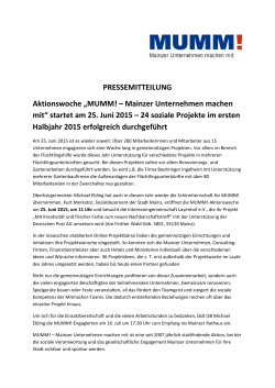 Pressemeldung Auftaktveranstaltung MUMM! 2015 PDF