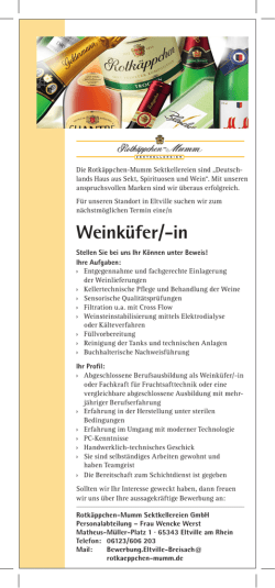 Stellenangebot Rotk&auml;ppchen-Mumm