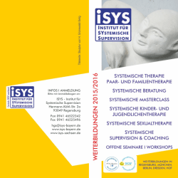 INFOS I ANMELDUNG ISYS - Institut f&uuml;r Systemische Supervision