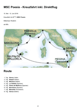 MSC Poesia - Kreuzfahrt inkl. Direktflug Route