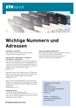 Wichtige Nummern und Adressen