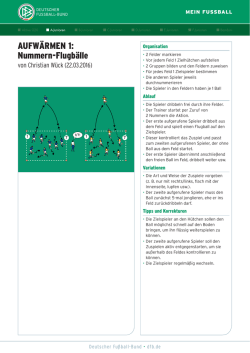 AUFWÄRMEN 1: Nummern-Flugbälle