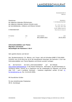 Informationsbl&auml;tter zum Thema Migration und Schule: Neuauflagen