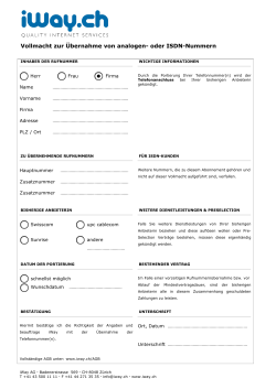 analoge oder ISDN Nummern