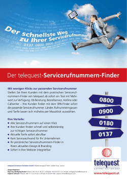 Infoblatt Servicerufnummern-Finder