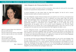 Liebe Delegierte der Diözesankonferenz 2016! Lena Bloemacher