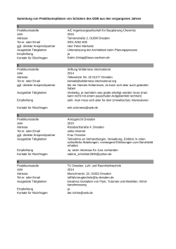 Sammlung &on Praktikumsplätzen &on Schülern des GDB aus den