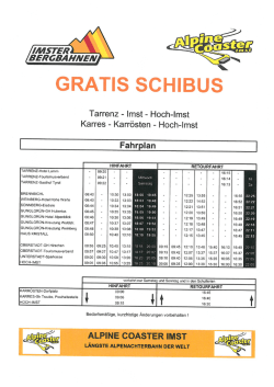GRATIS SCHIBUS - Imster Bergbahnen