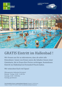 GRATIS Eintritt im Hallenbad