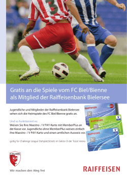 Gratis an die Spiele vom FC Biel/Bienne als Mitglied der
