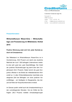Presseinformation Wirtschaftslage Weser