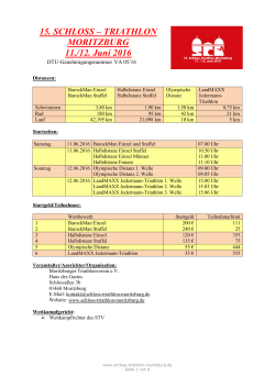 Ausschreibung - Schlosstriathlon Moritzburg