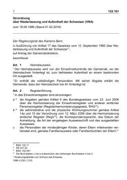 Verordnung über Niederlassung und Aufenthalt der Schweizer (VNA)