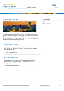 Ihr Aufenthalt in M&uuml;nchen Die passende Unterkunft Umland
