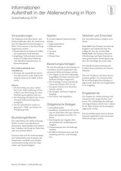 Informationen Aufenthalt in der Atelierwohnung in Rom
