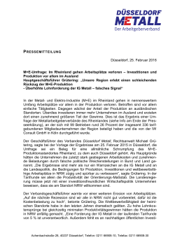 Pressemitteilung Rheinland - Unternehmerschaft Düsseldorf und