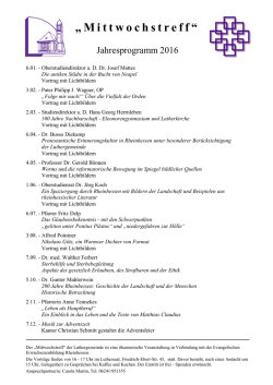 Jahresprogramm 2016 - Luthergemeinde Worms