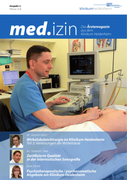 Wirbelsäulenchirurgie im Klinikum Heidenheim Teil 2: Verletzungen