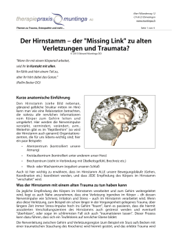 Der Hirnstamm – der "Missing Link" zu alten Verletzungen und