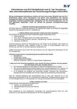 Informationen zum nach &sect; 1 VVG-InfoV