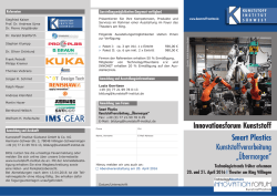 Flyer Innovationsforum Kunststoff 2016 - Kunststoff