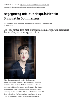 Begegnung mit Bundespräsidentin Simonetta