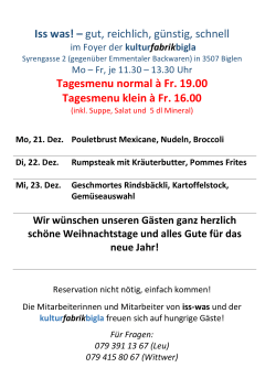 Iss was! &ndash; gut, reichlich, g&uuml;nstig, schnell