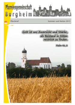 Gott ist uns Zuversicht und St&auml;rke, als Beistand in N&ouml;ten reichlich zu