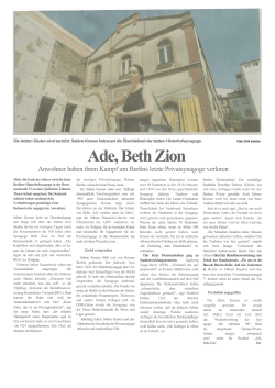 Ade, Beth Zion - Rosenthaler Vorstadt