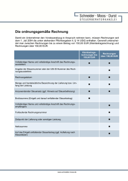 Die ordnungsgemäße Rechnung