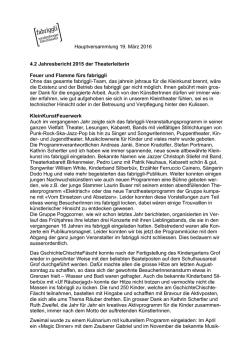 Jahresbericht Theaterleiterin 2015