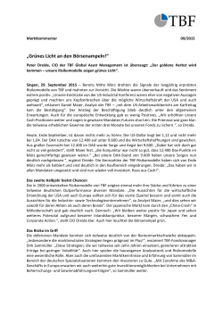 Gr&uuml;nes Licht an den B&ouml;rsenampeln!