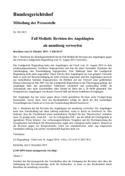 Gustl Mollath Revision - BGH 1 StR 56/15 vom