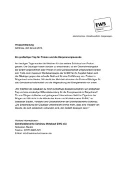 Ein gro&szlig;artiger Tag f&uuml;r Prokon und die B&uuml;rgerenergiewende
