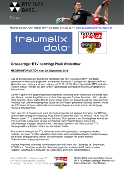 Grossartiger RTV bezwingt Pfadi Winterthur
