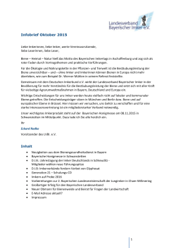 Infobrief Oktober 2015 - Landesverband Bayerischer Imker eV