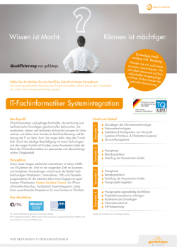 IT-Fachinformatiker Systemintegration Wissen ist Macht