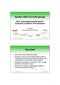 J&ouml;rg Issel - Unternehmensweite Suche im Intranet