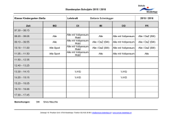 Stundenplan Schuljahr 2015 / 2016 Klasse Kindergarten Stella