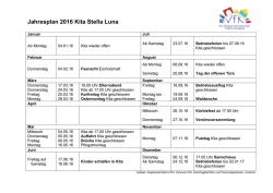 Jahresplan 2016 Kita Stella Luna