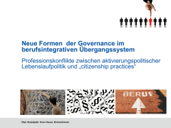 Neue Formen der Governance im berufsintegrativen