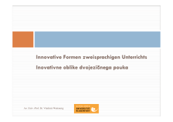 Innovative Formen zweisprachigen Unterrichts