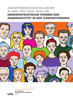 jugendforensisches kolloquium 19. april 2016 | 16.00 – 18.00 uhr