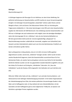 G&ouml;ttingen Maschm&uuml;hlenweg 8-10 In G&ouml;ttingen begannen die