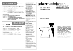 Pfarrnachrichten 20.03.2016 - Pastoralverbund Hagen