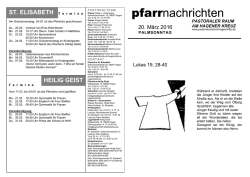 Pfarrnachrichten 20.03.2016 - Pastoralverbund Hagen