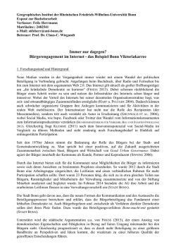 Immer nur dagegen? Bürgerengagement im Internet